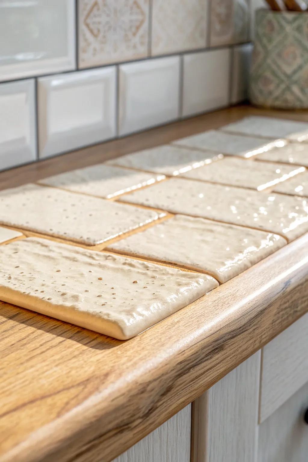 Handmade-look tile brings cozy texture—ideal for warming up a small kitchen backsplash.