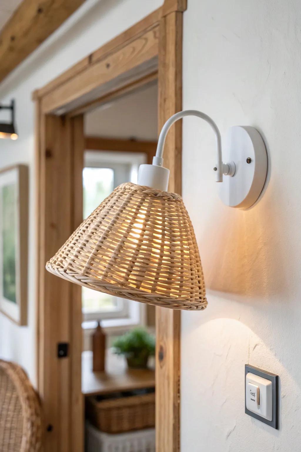 Free up precious floor space with a chic wall sconce—minimal, warm, and small-room friendly.