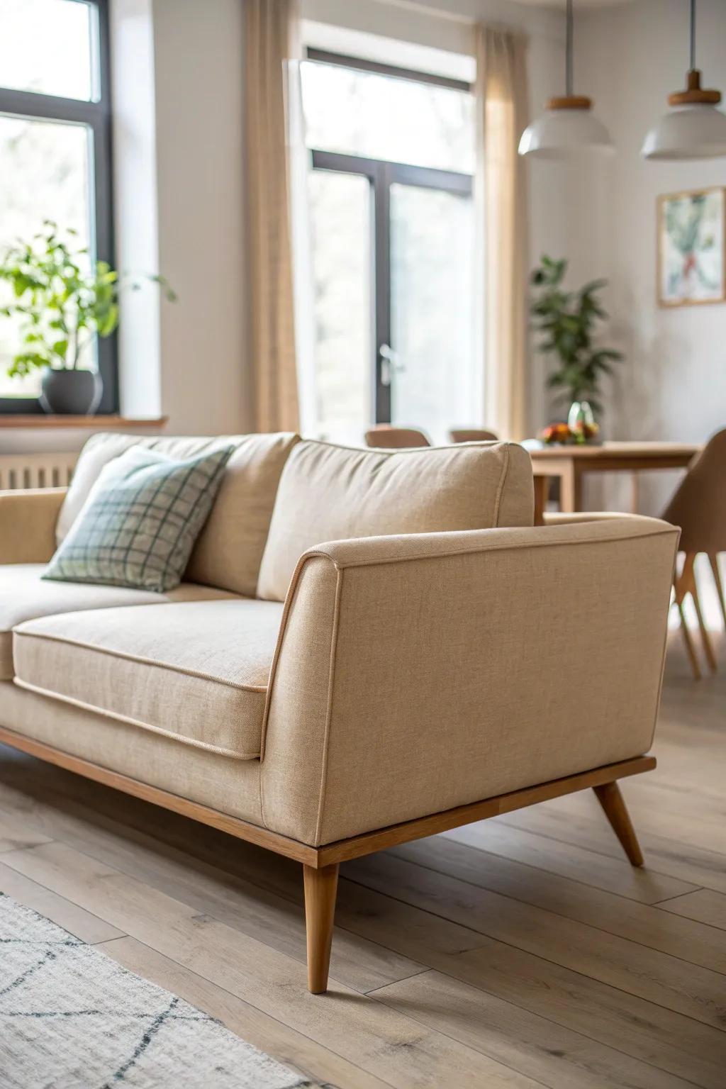 Float your sofa forward—its back becomes a chic divider that keeps open spaces feeling defined.