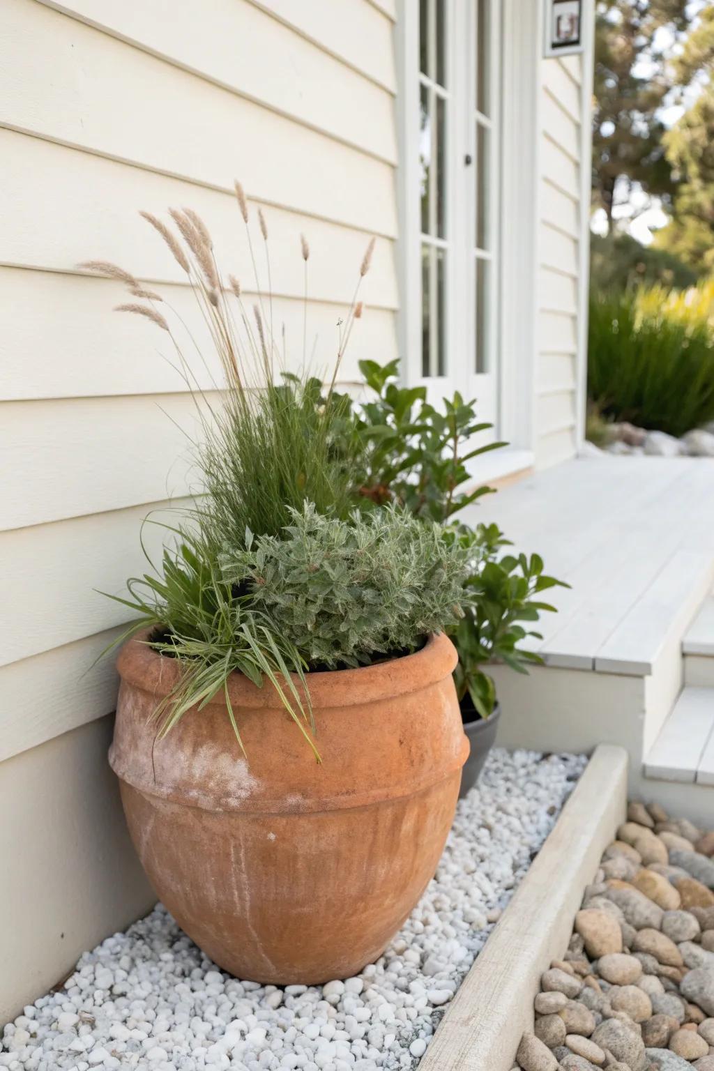 Native, drought-tolerant plants keep a tiny yard lush with almost zero watering.