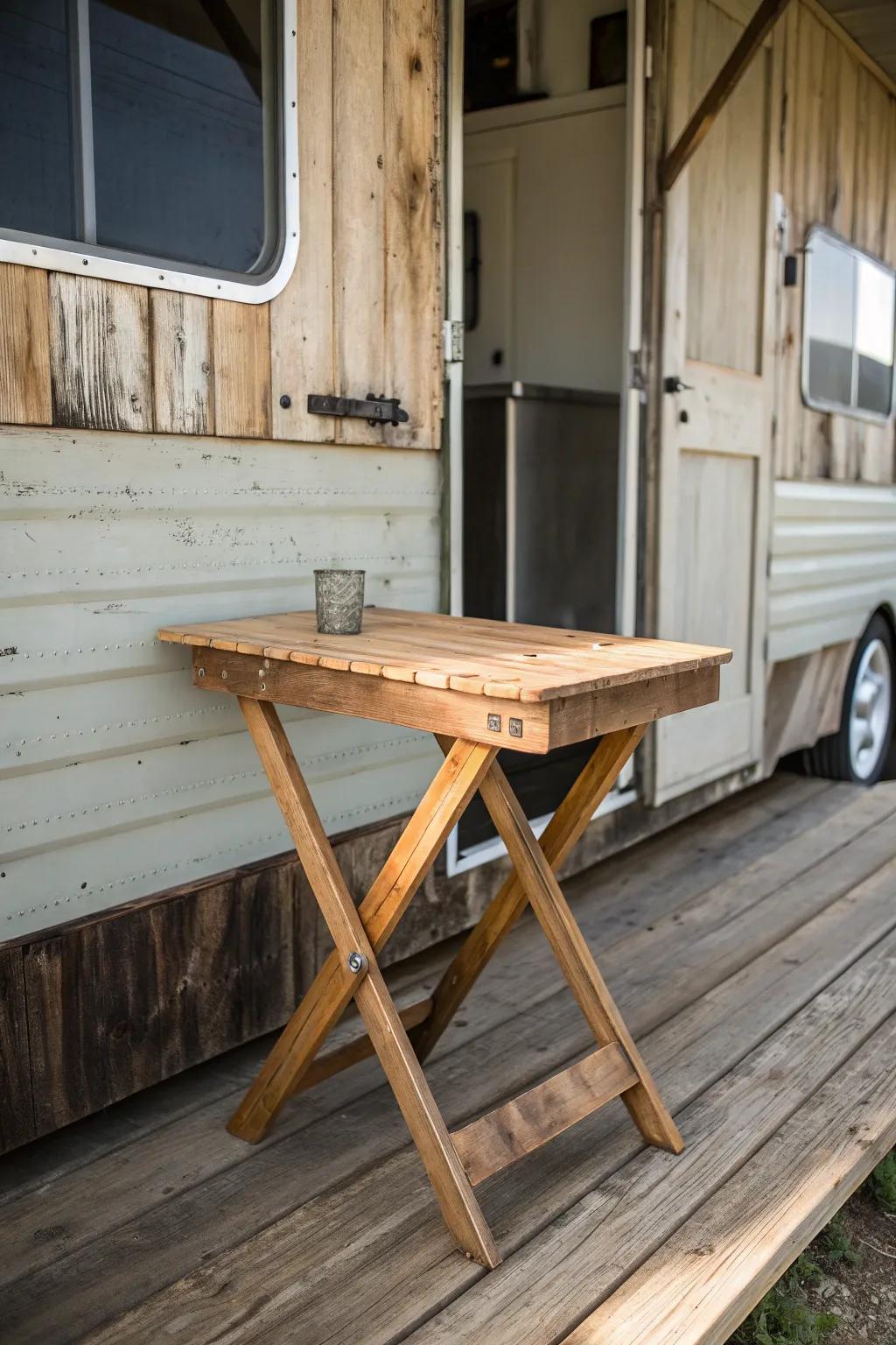 Crafted with care: Transform your porch with a space-saving DIY folding table.