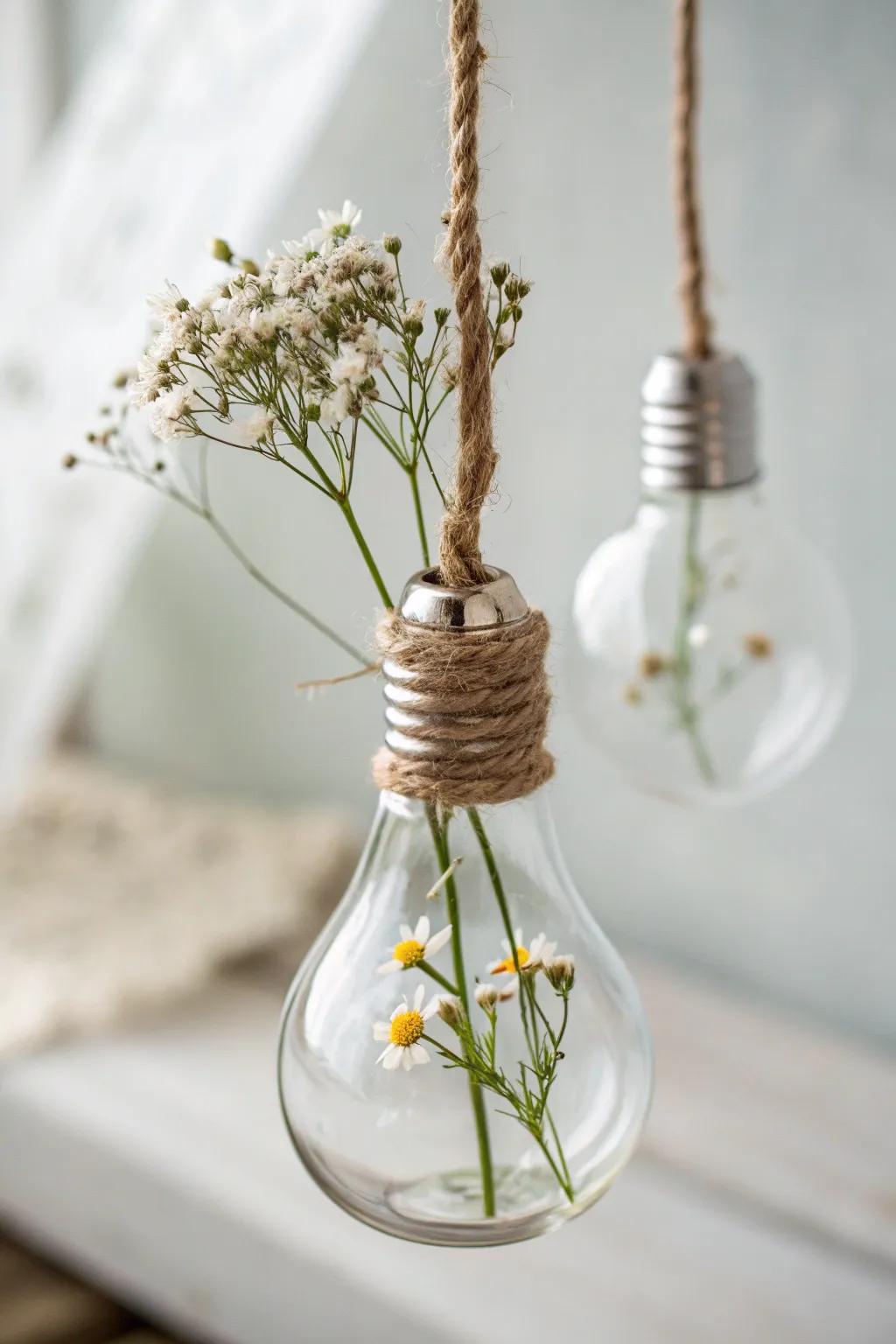 Crafted with care: Discover the beauty in simplicity with these enchanting light bulb vases. Perfect for your minimalist garden display!