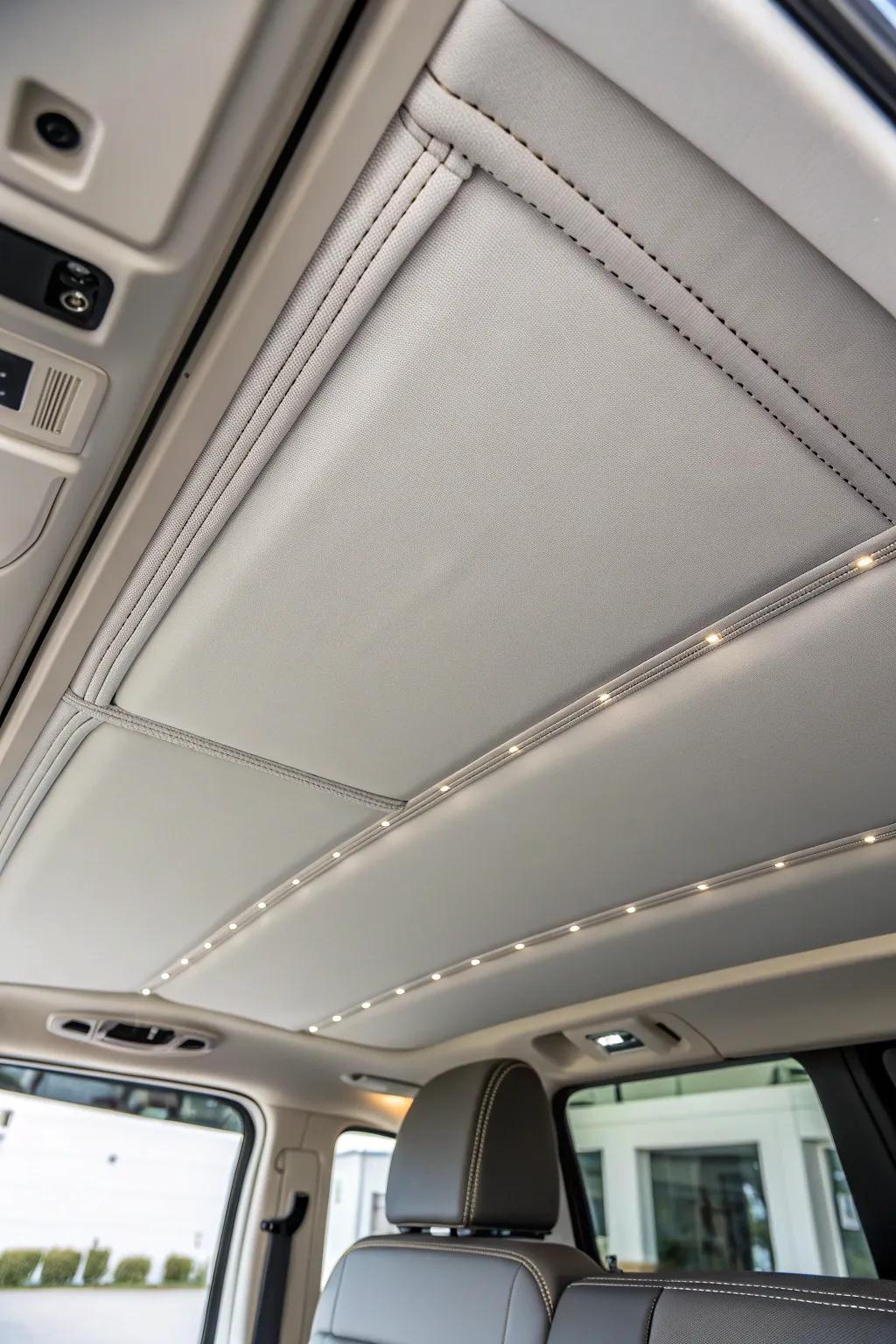 Elevate your van's interior with a yacht-like finish: Discover the sophistication of fabric stretch systems.