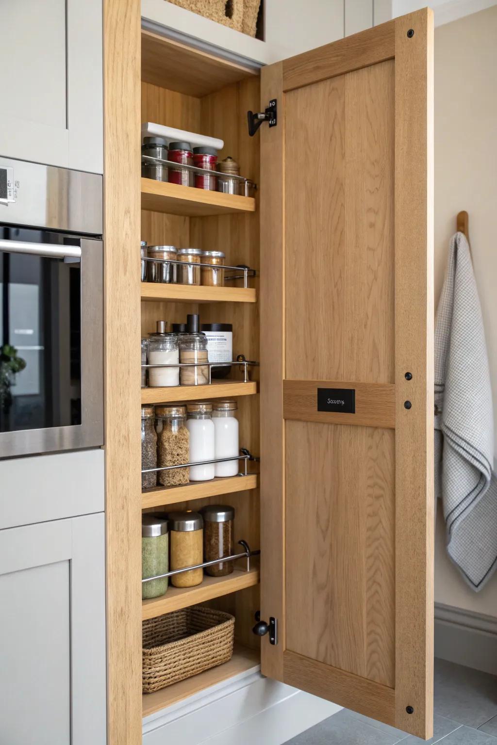 Use door-back racks to stash spices and tea—tiny-kitchen appliance garage magic.