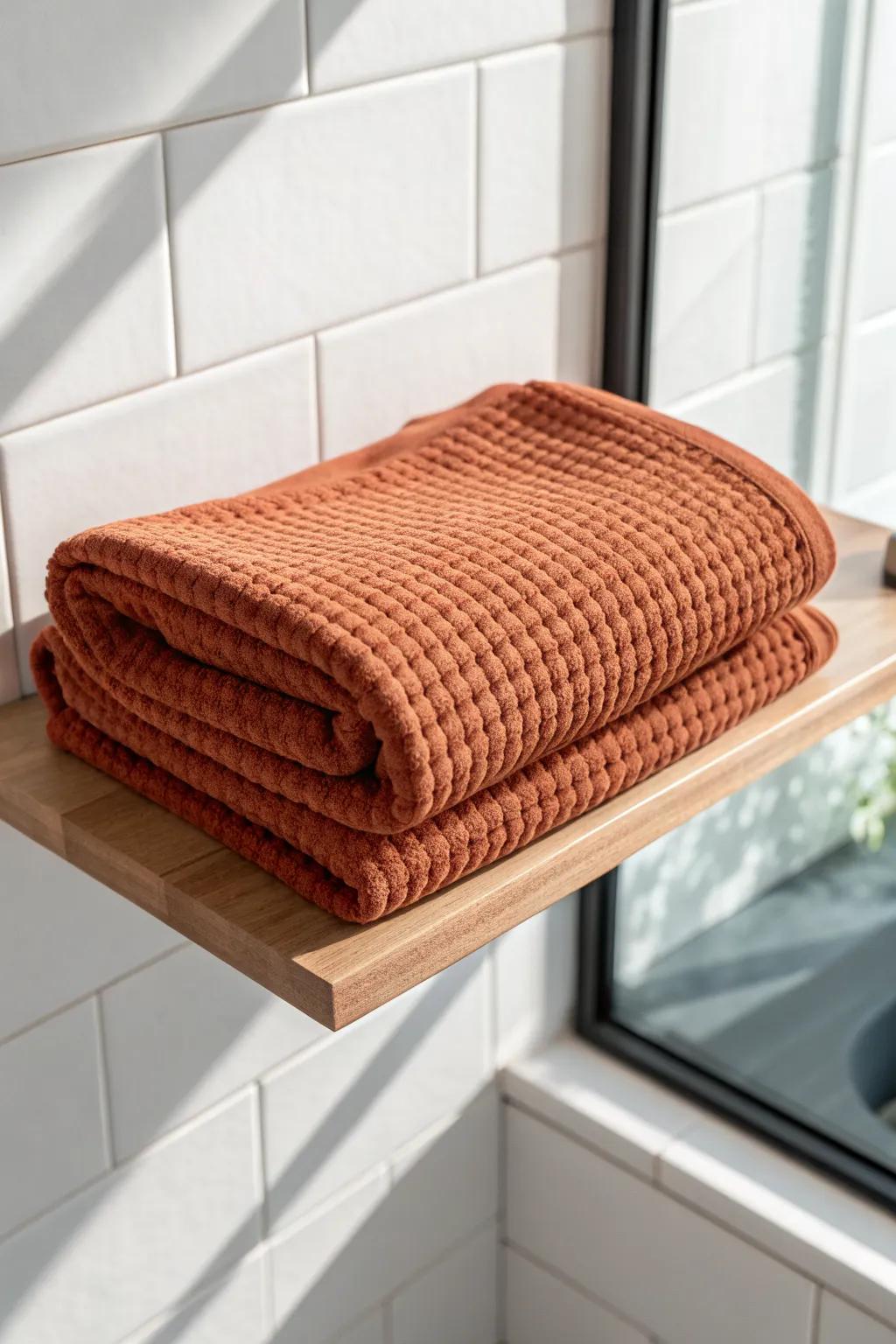 Corner-tuck shelf fold: a simple diagonal edge that makes open shelving look instantly styled.