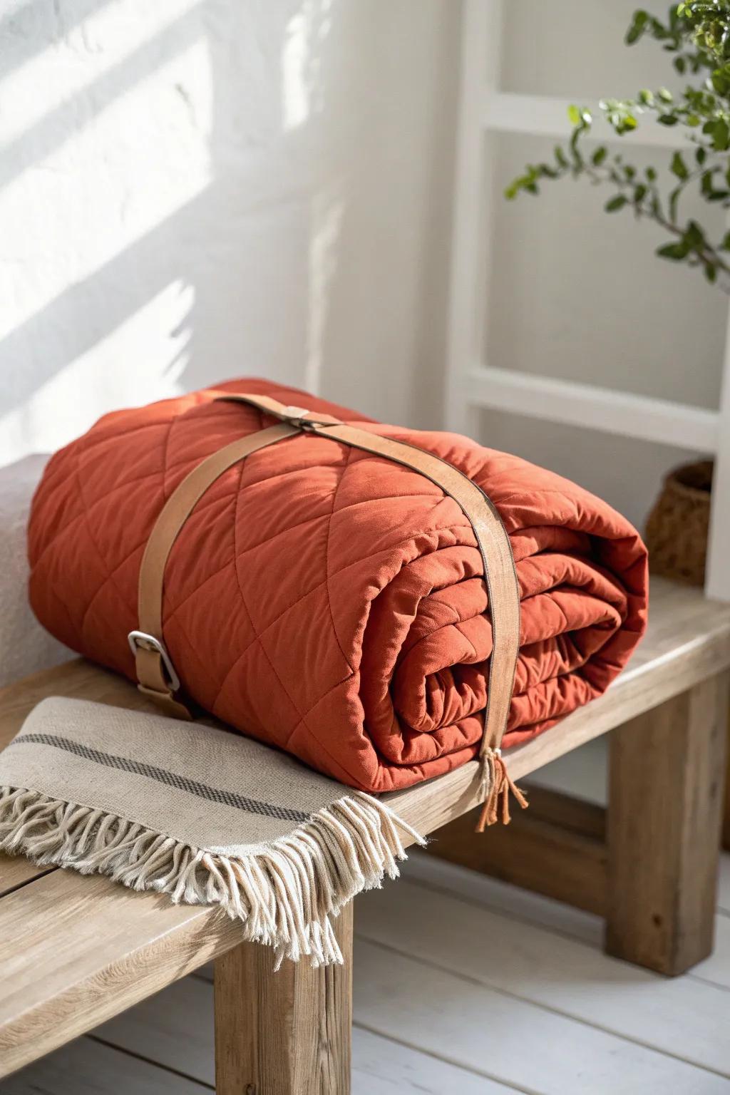 Hide your comforter inside its duvet cover and fold once—compact, tidy, ready for next season.