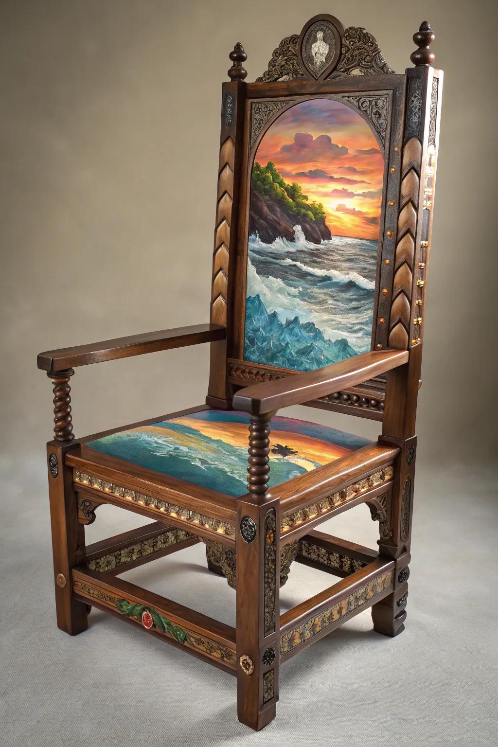 Transform your space with a DIY throne chair that brings the ocean indoors. A masterpiece of craftsmanship and artistry!