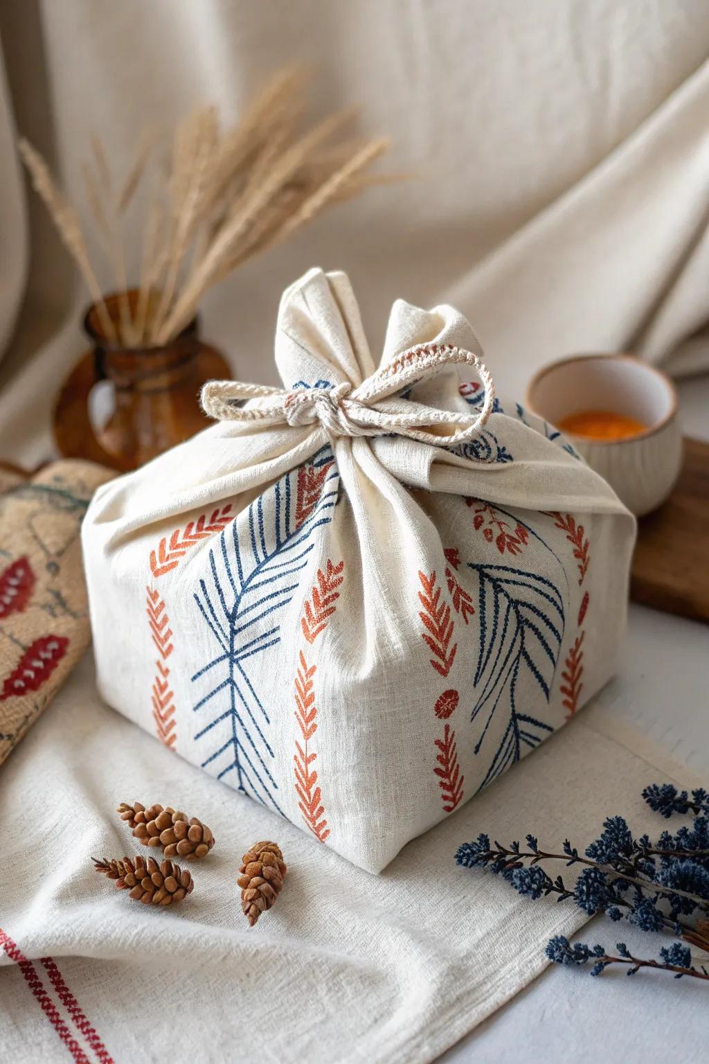 Wrap it with love and sustainability: A chic, eco-friendly gift wrap idea for Father's Day.