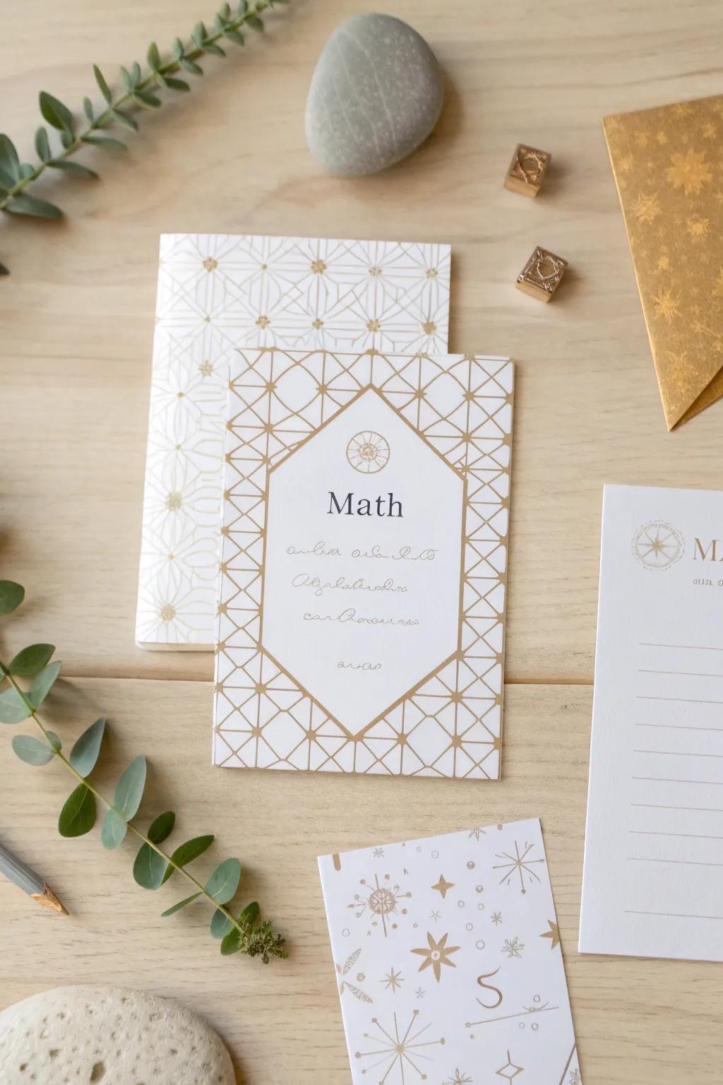 Elevate your thank-yous with personalized math stationery, a perfect blend of simplicity and elegance.