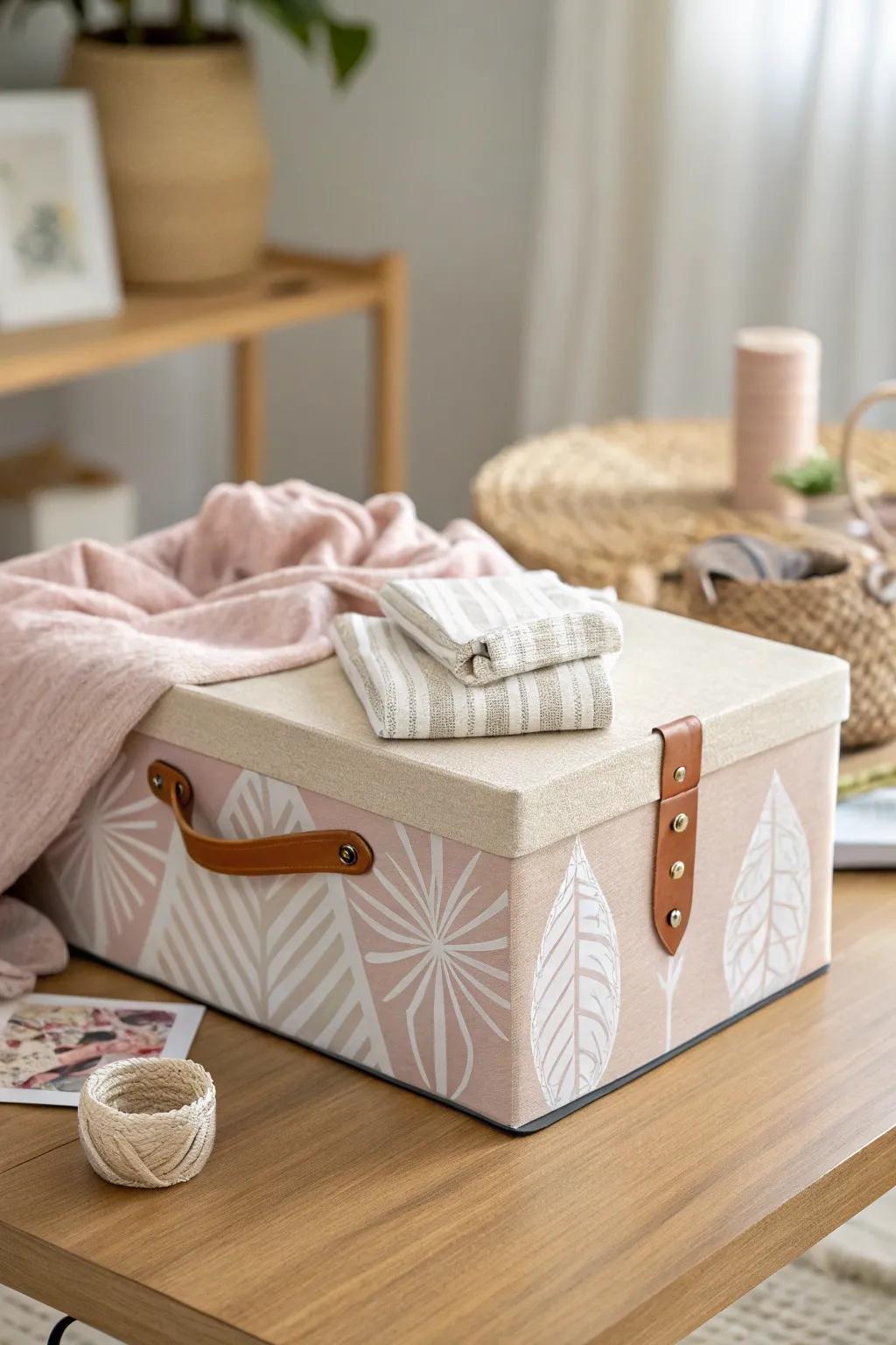 Craft your own chic storage with a touch of boho charm—perfect for a minimalist studio!