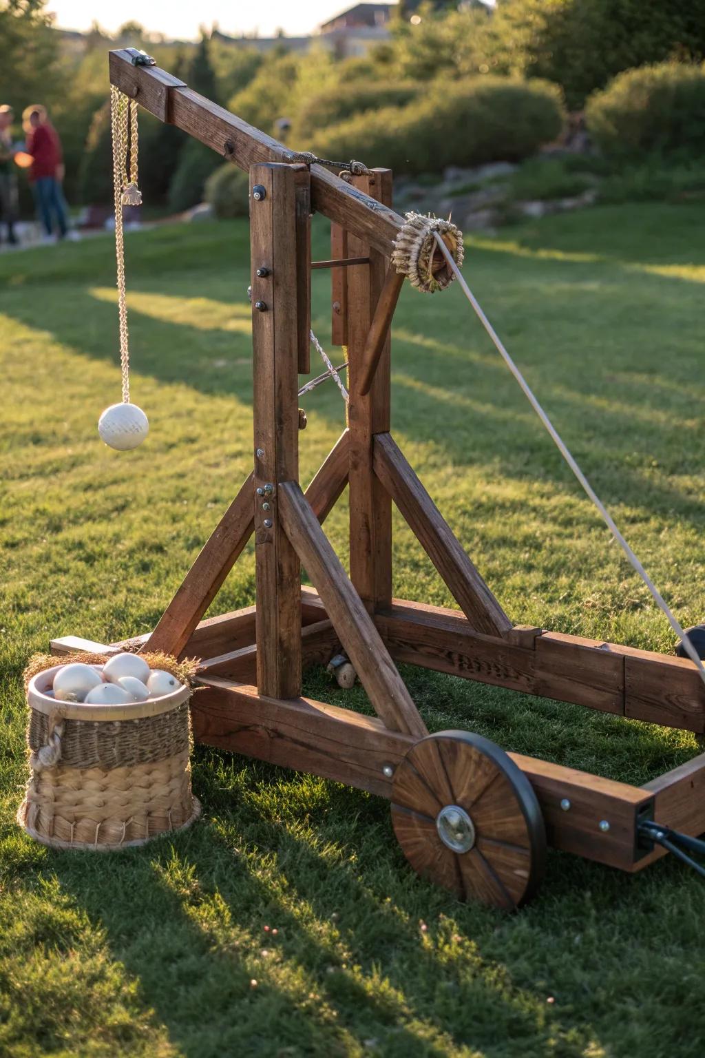 Bring the fun to new heights with this expertly crafted giant marshmallow catapult.