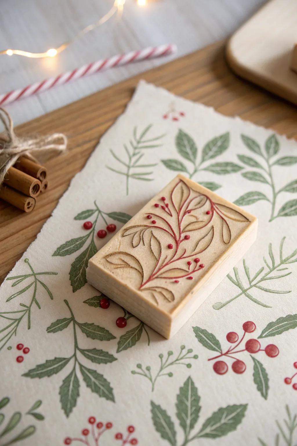 Elevate your gift-giving with the artisanal charm of sponge-painted mistletoe designs. 🎨✨
