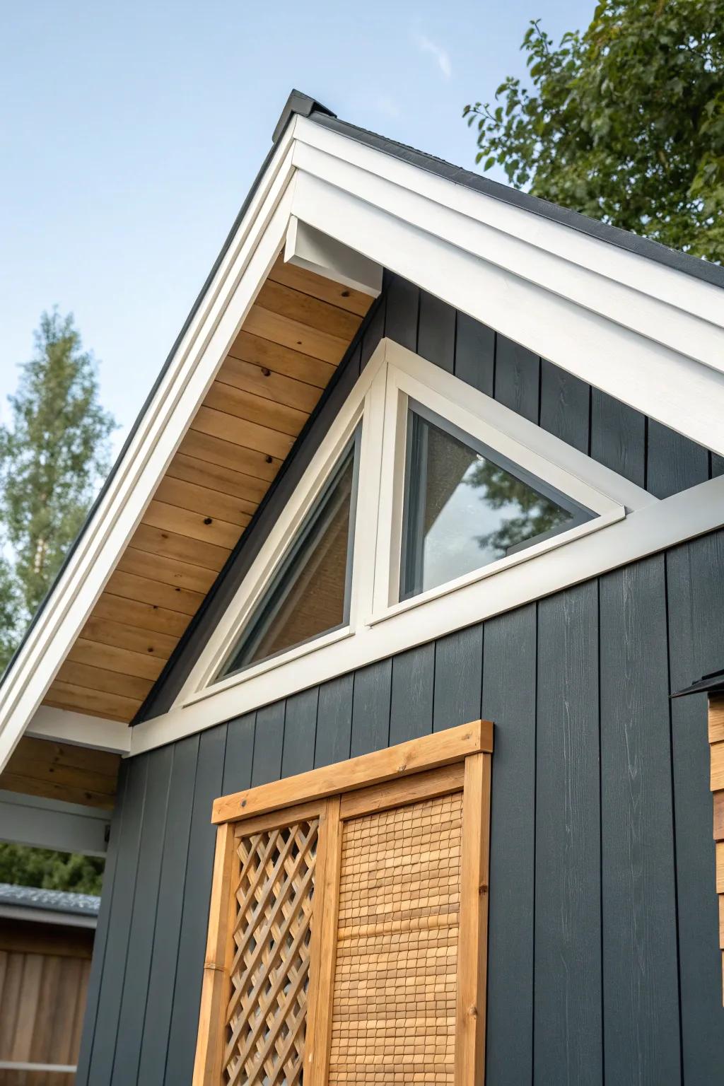 A false gable adds instant character—clean trim and warm wood make it feel custom.