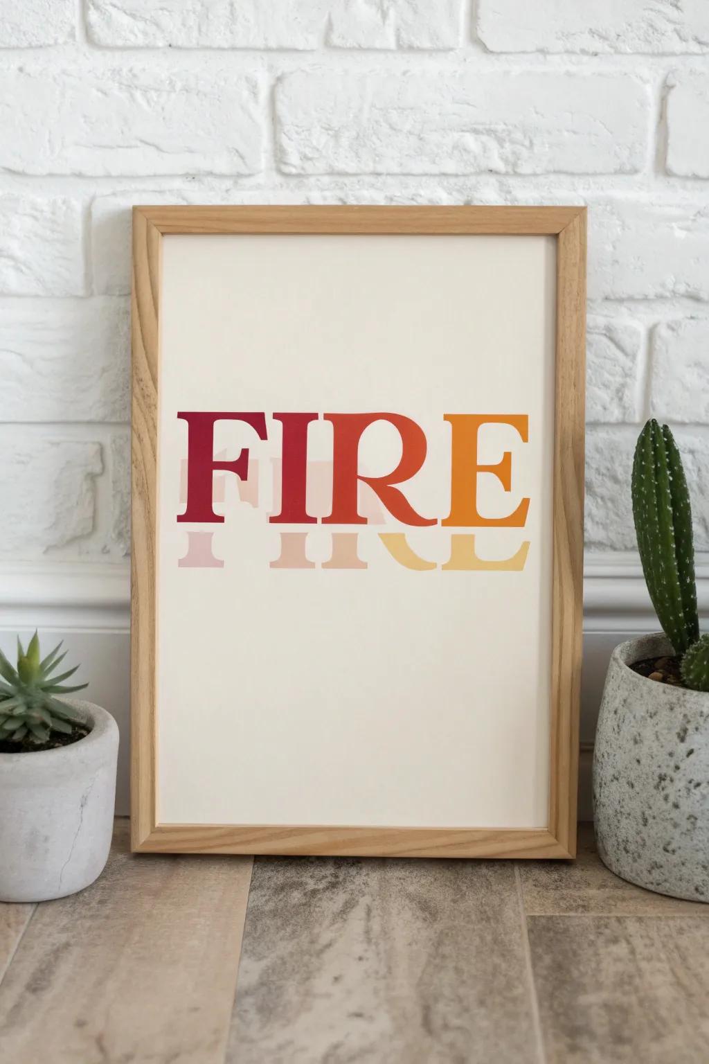 Ignite your space with the passion of 'Fire'.