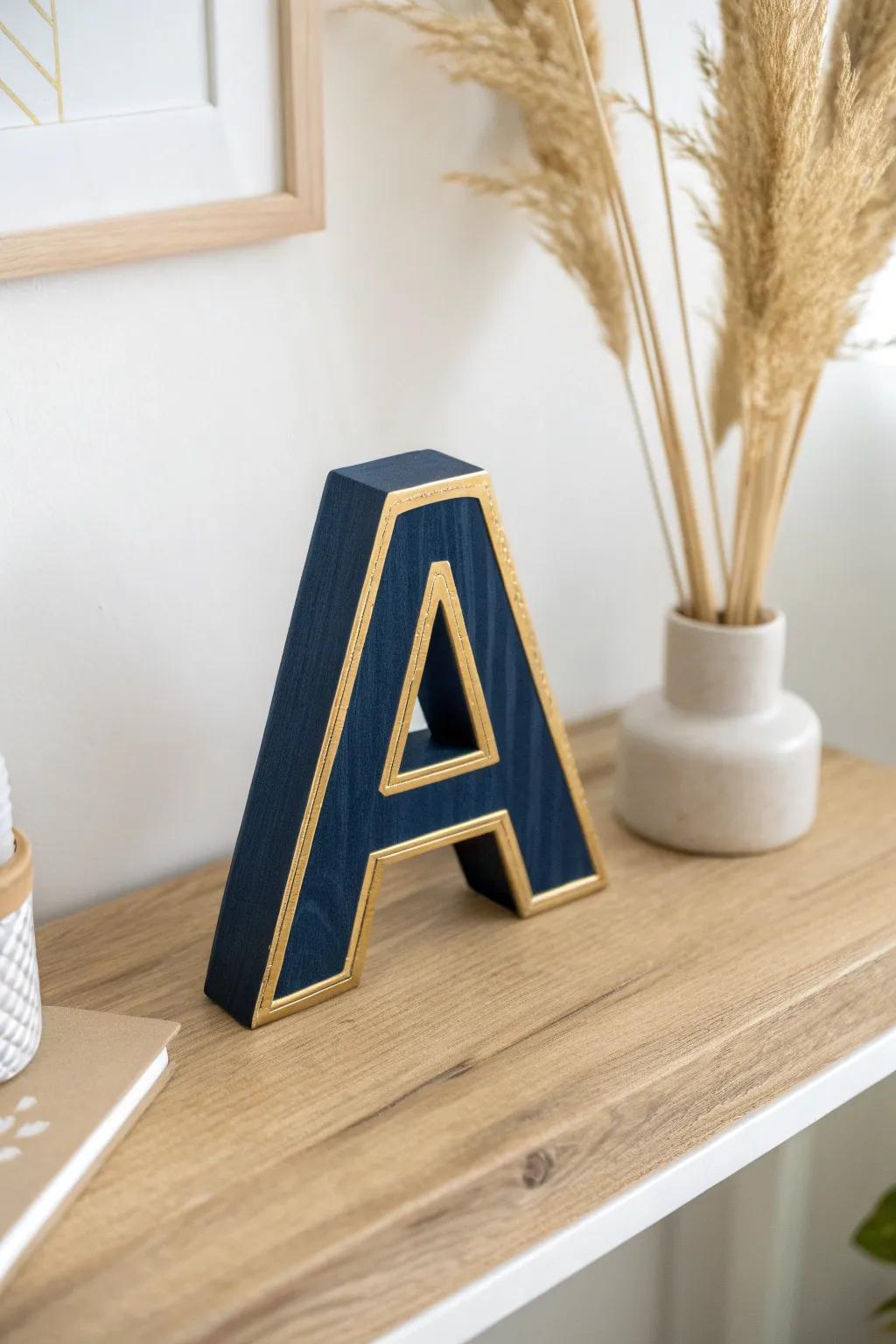 Elevate your space with contrasting colors: Navy and gold transform simplicity into elegance.