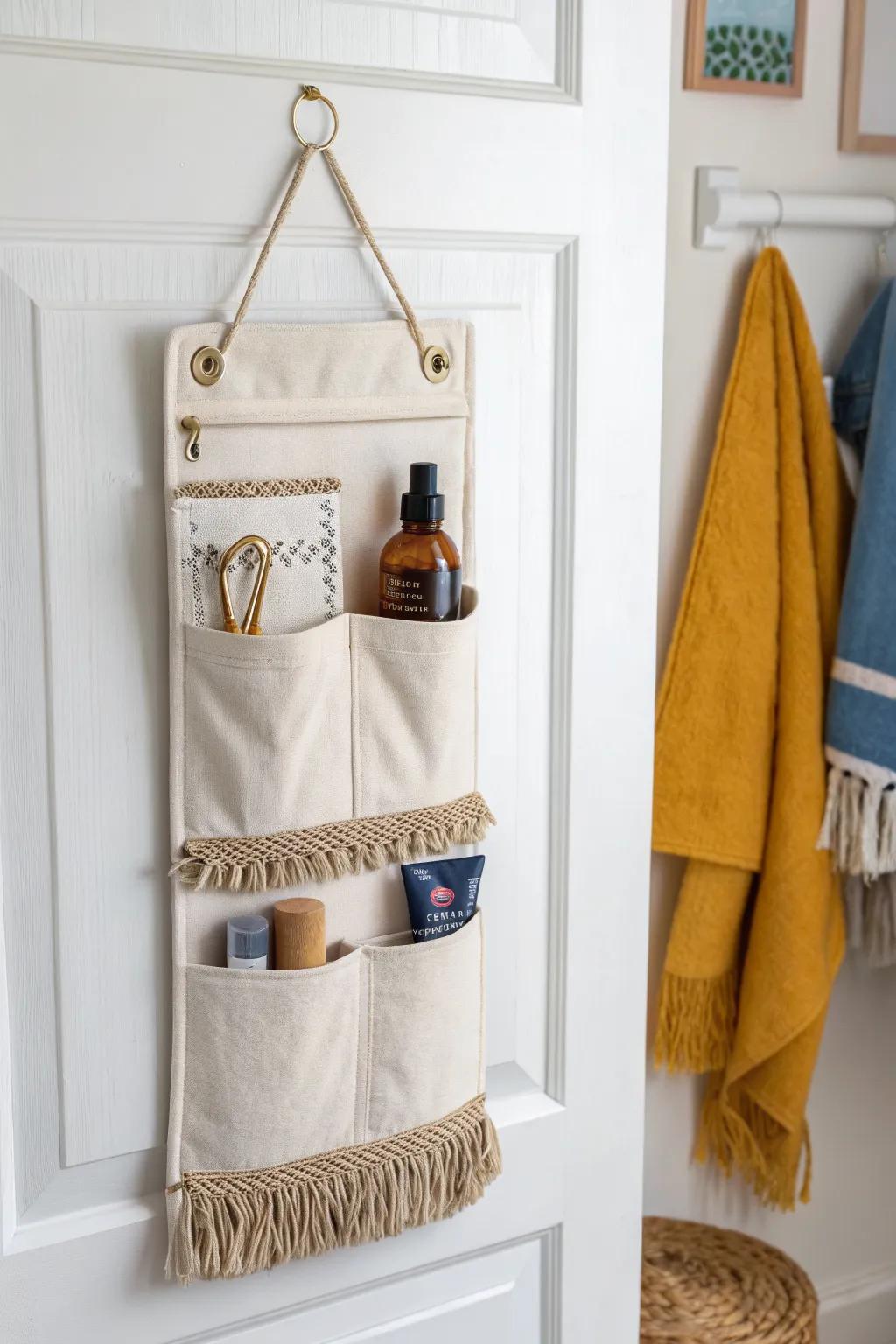 Turn a plain door into chic storage—zero drilling, all style for small renter-friendly spaces.