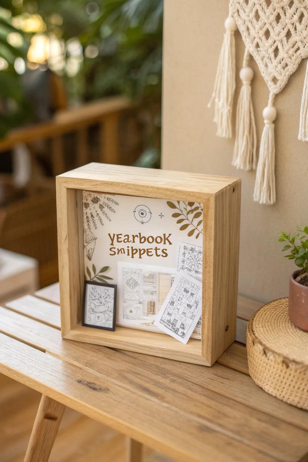Capture nostalgia with a touch of elegance in your graduation shadow box.