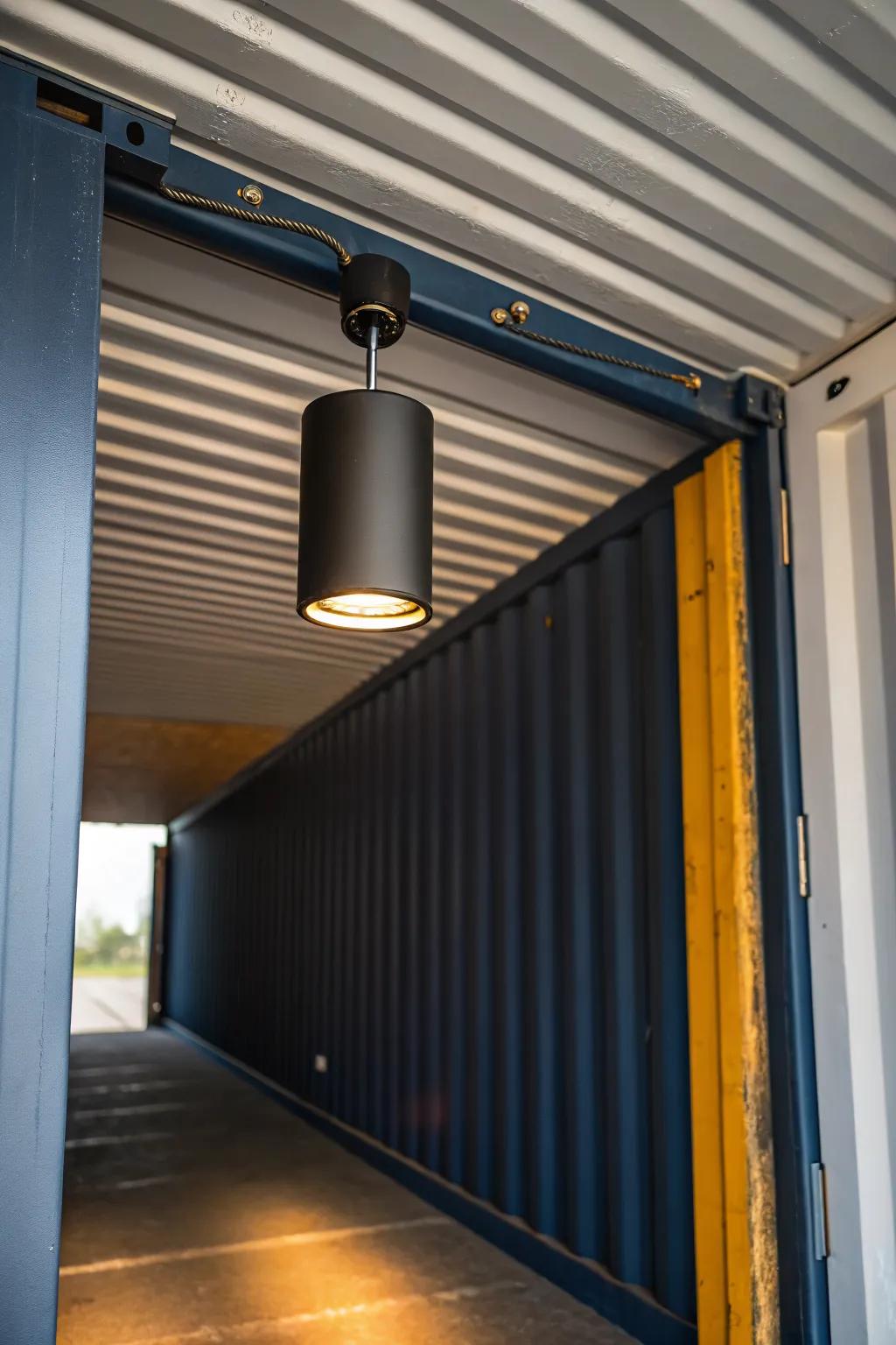 Aim one warm spotlight down the container aisle—safer steps and instantly readable labels.