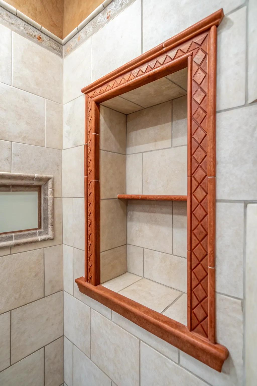 Beveled niche trim adds a softer edge—and disguises tiny alignment slips beautifully.