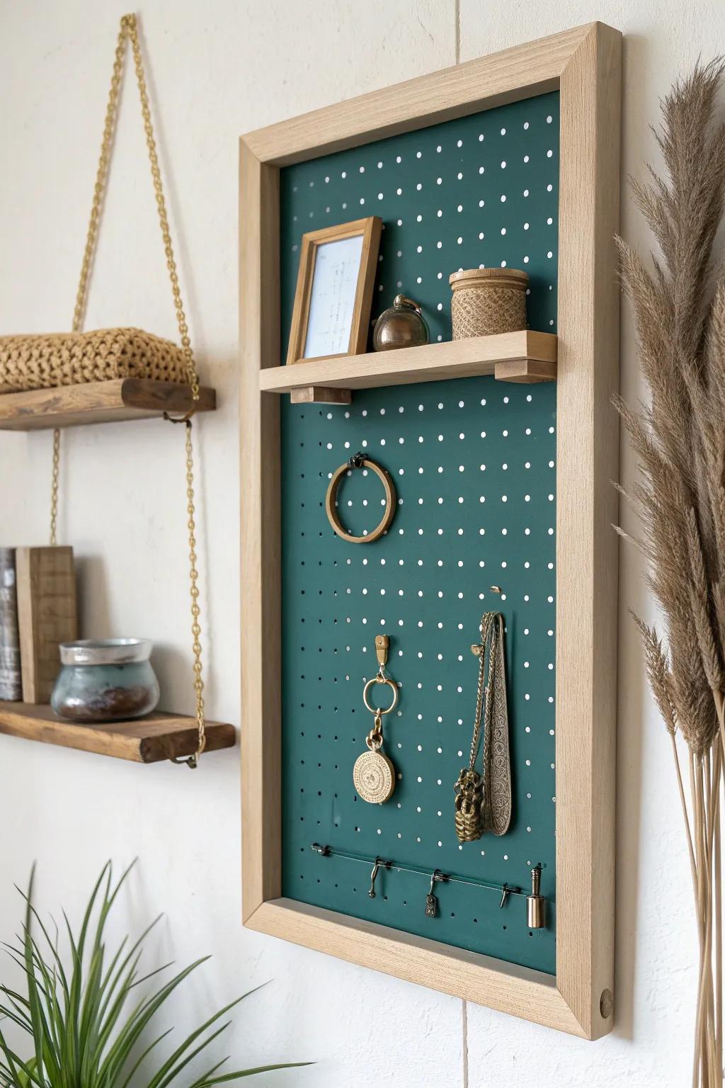 Pegboard storage for small antique booths: hang your best smalls and refresh displays fast.