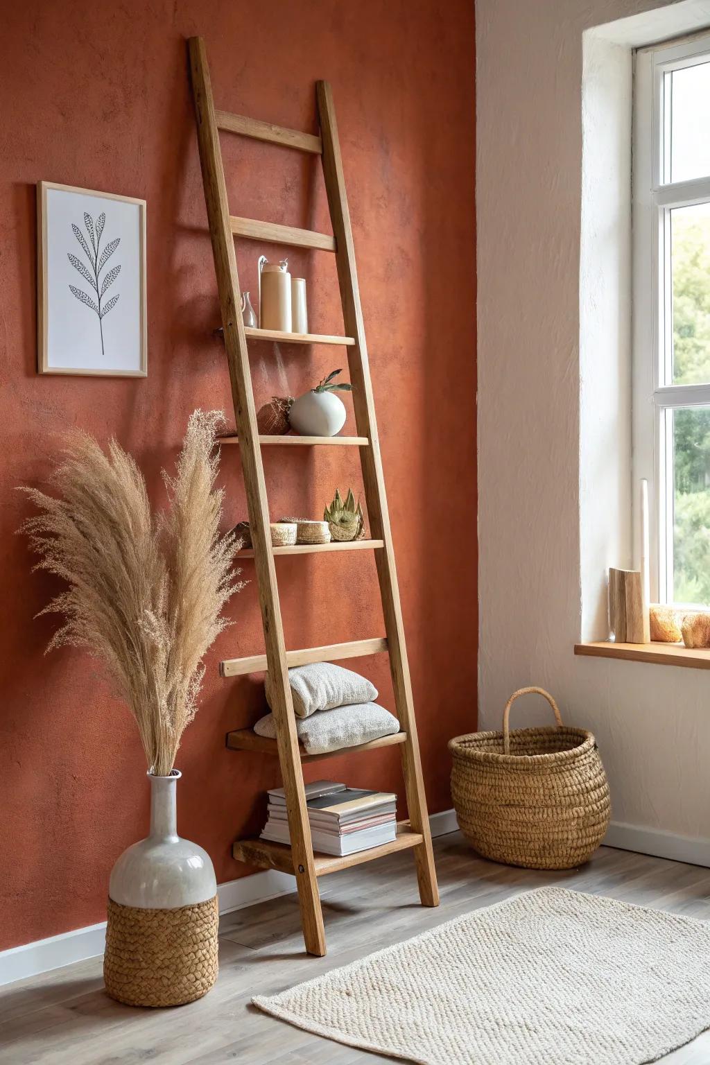 Vertical shelves: airy, budget-friendly storage that lifts decor off the floor in tiny living rooms.
