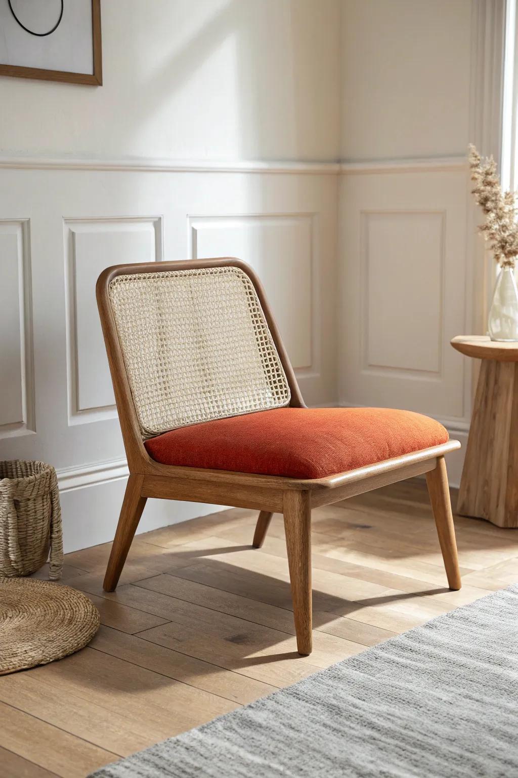 A cozy accent chair that blends in—bedroom-ready style without the bulky office look.