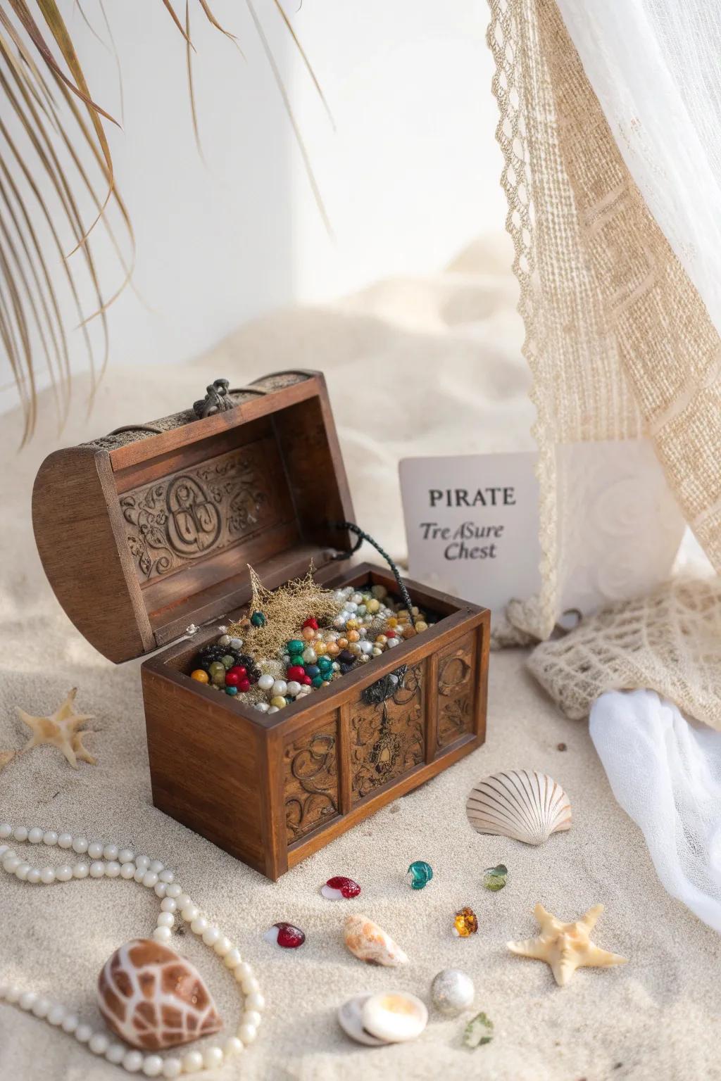 Embark on a whimsical pirate treasure hunt with a touch of minimalist elegance and boho charm.