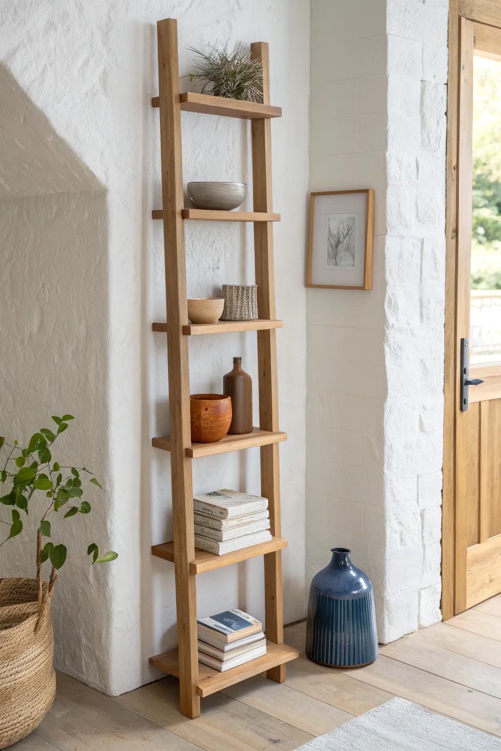 Vertical wall shelves turn tight bedrooms into stylish storage—no extra floor space needed.
