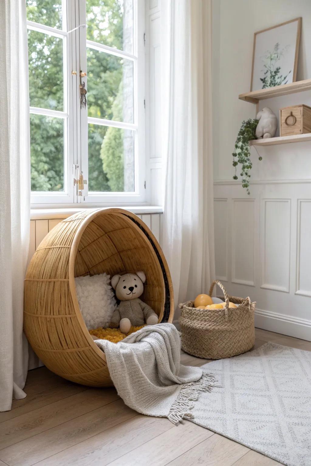 Turn a tiny window nook into a chic stuffie pen—cute, contained, and space-smart.