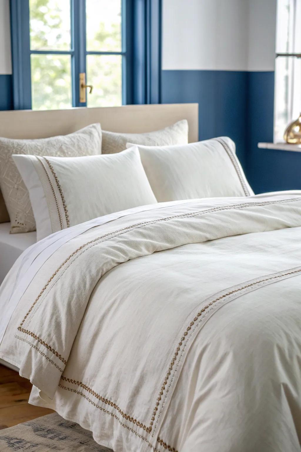 Airy linen bedding brightens a tiny teen room—keep it simple and let one accent pop.