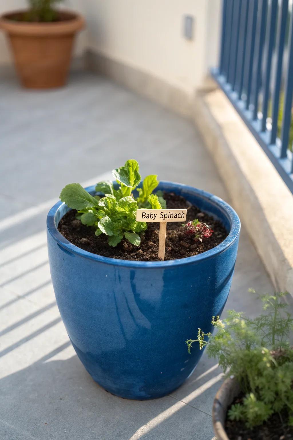 Deep container veggie patch: one bold pot, fresh greens, and big harvest joy in small space.