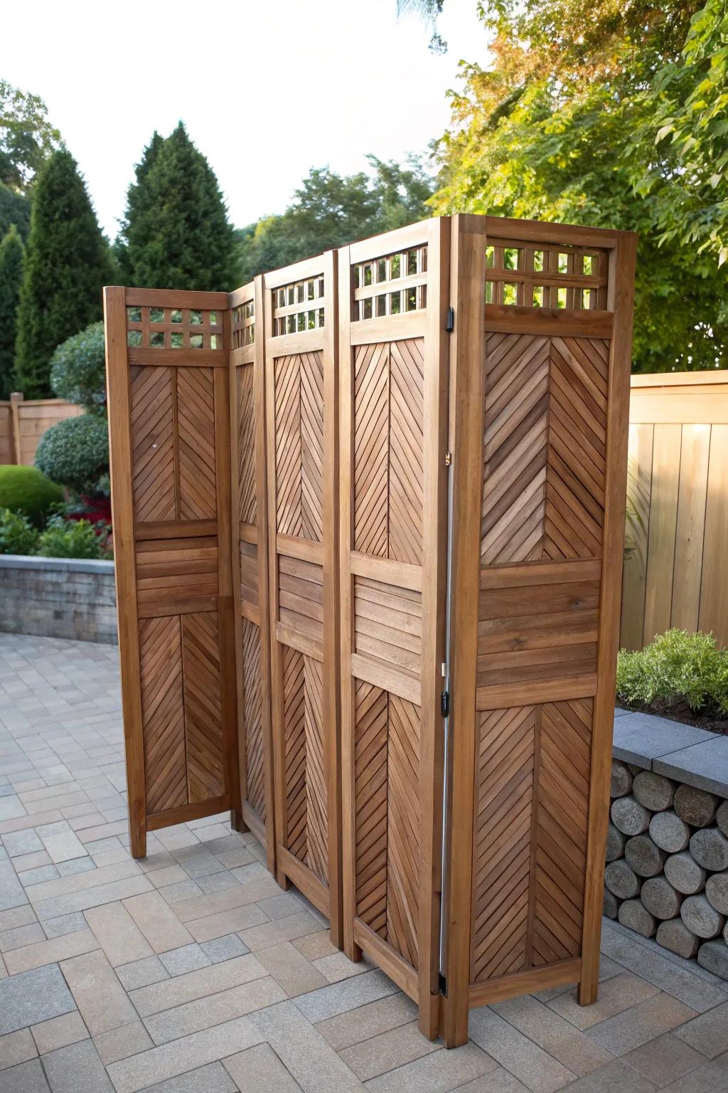 Transform your patio into a private oasis with a custom-made wooden privacy screen.
