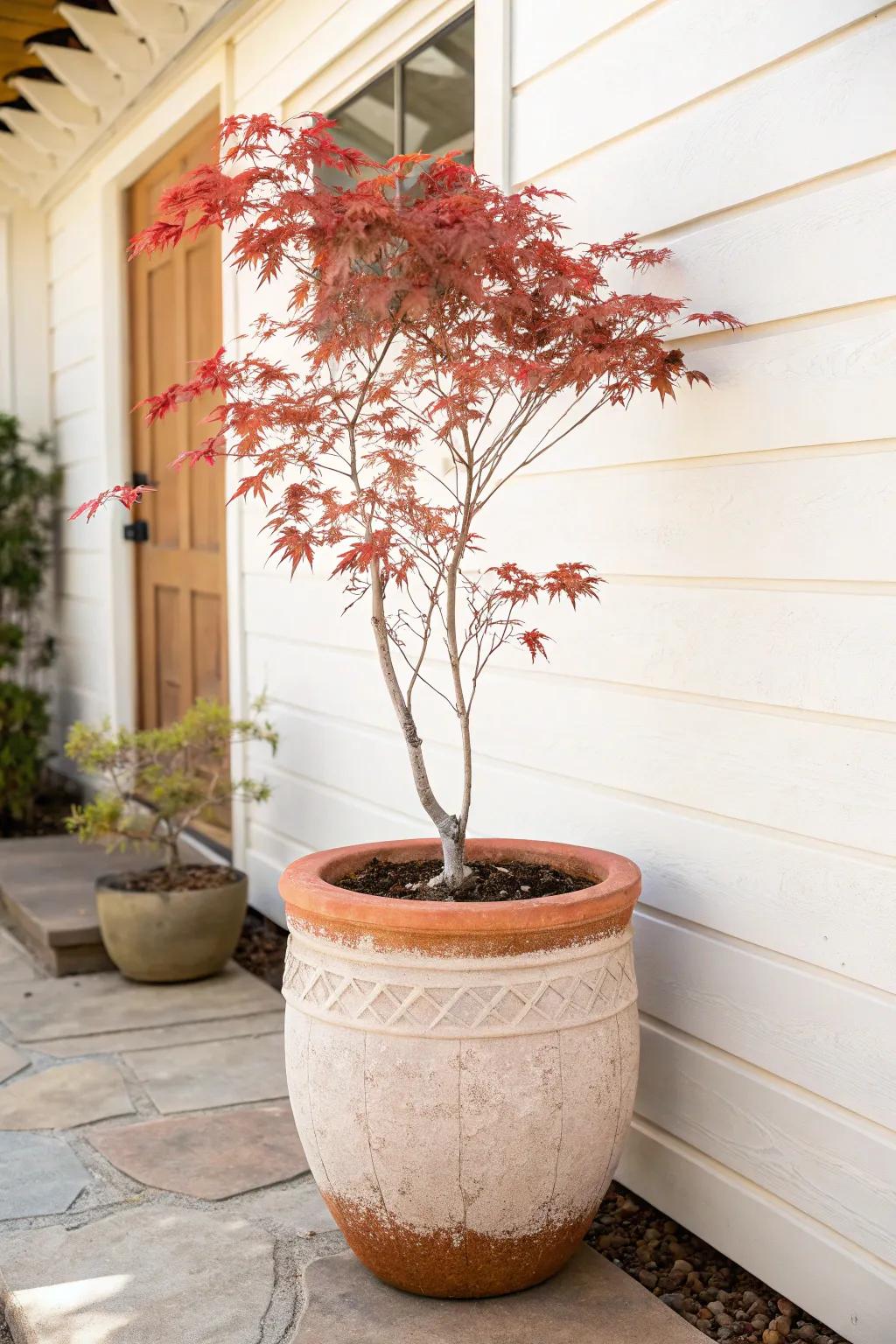 A single small tree by the corner instantly softens a tiny home and frames the view.