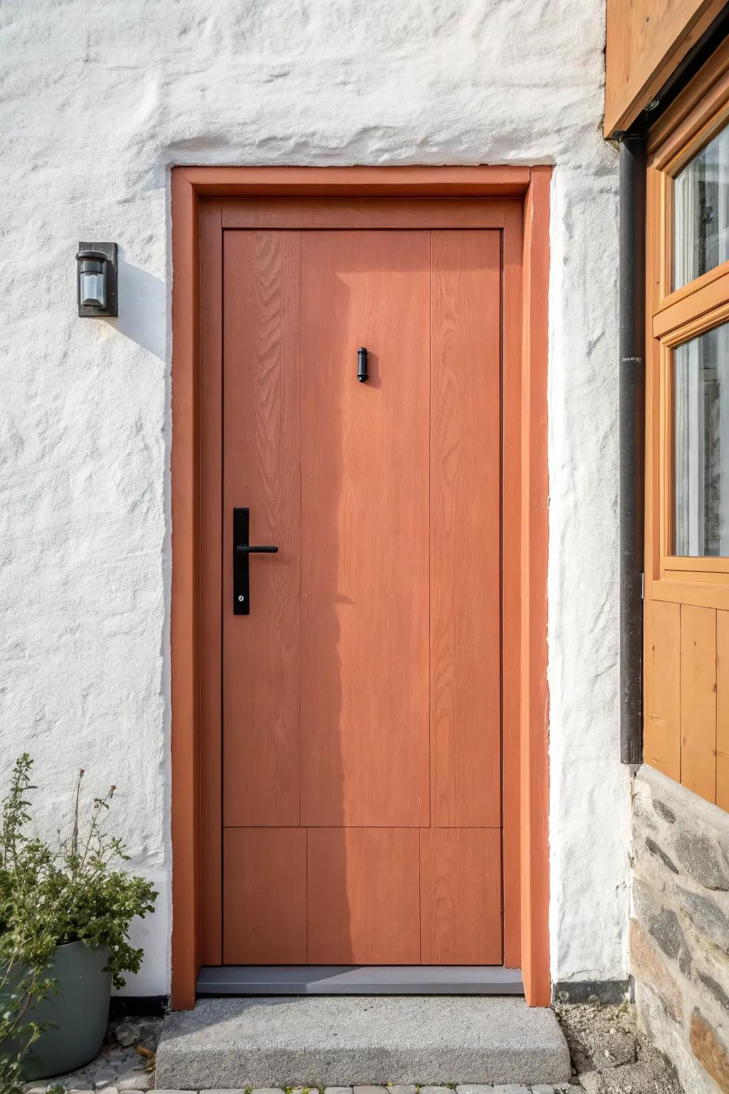 Start your entryway color story with a bold painted door that ties the whole home together.
