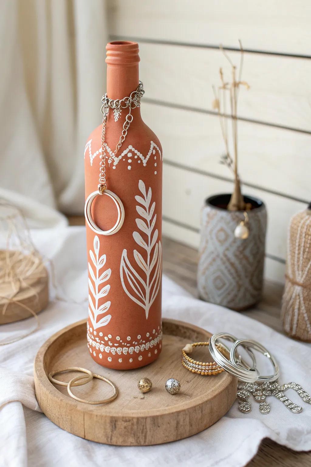 Transform your space with this chic bottle jewelry stand — where minimalist elegance meets bold design.