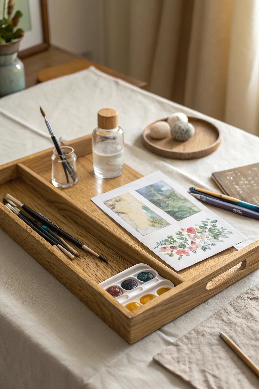 Keep works-in-progress tidy: one beautiful project tray with everything you need, ready to go.