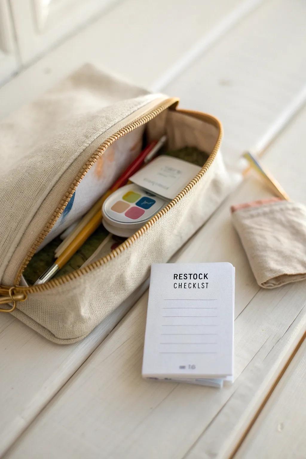 A linen zip pouch project kit keeps watercolor supplies ready—create anytime, no setup stress.