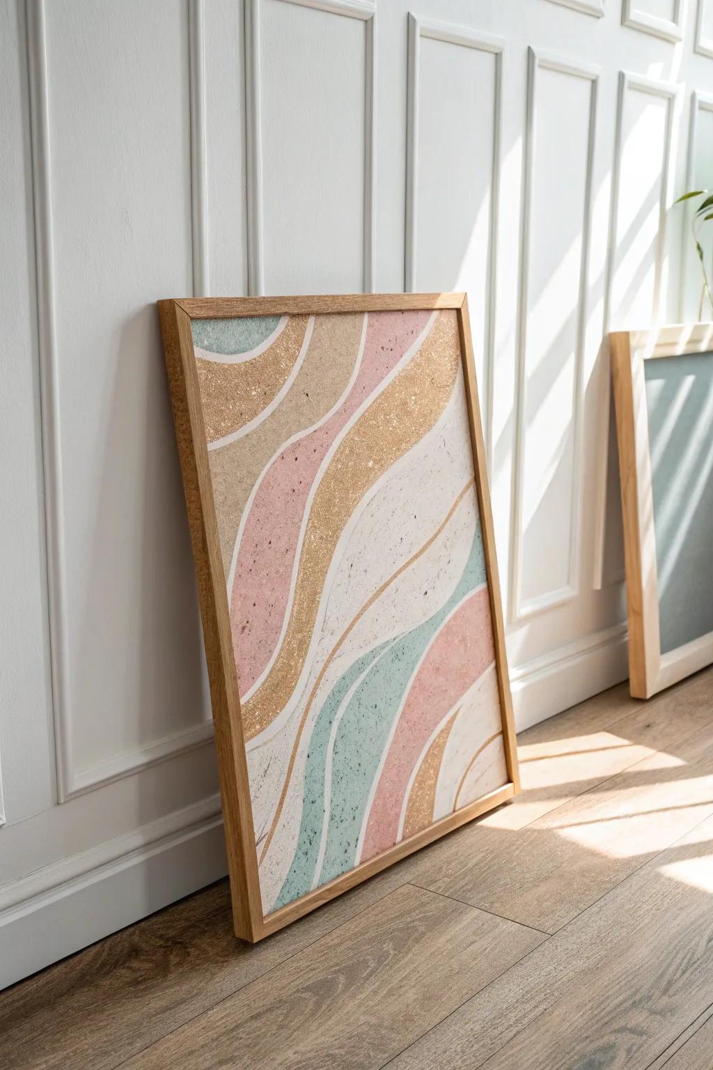 Let your imagination run wild with abstract art on cork. Embrace the beauty of simplicity and craftsmanship. #ScandinavianBoho #CreativeCanvas