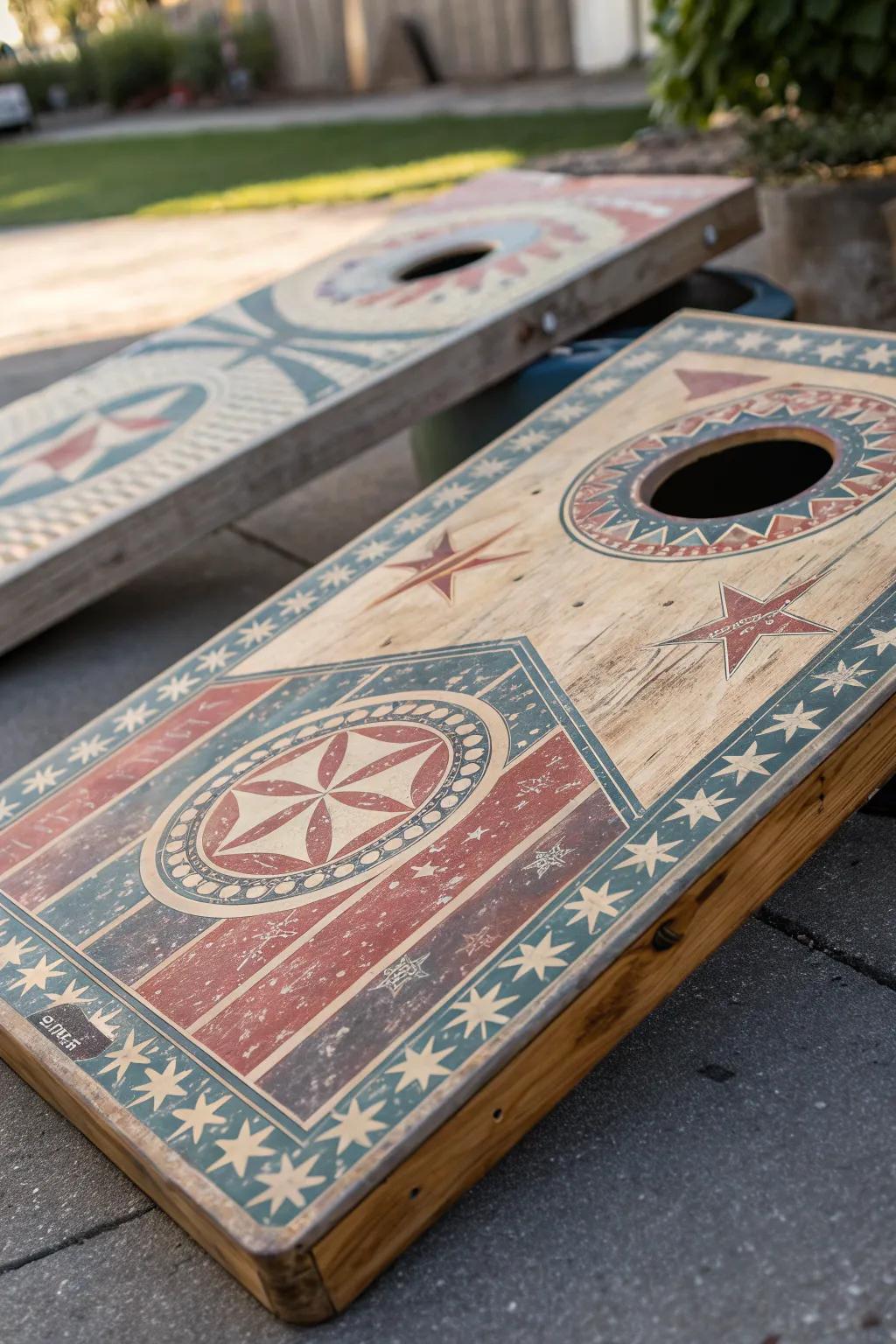 Embrace nostalgia with a vintage cornhole board that blends retro charm and expert craftsmanship.