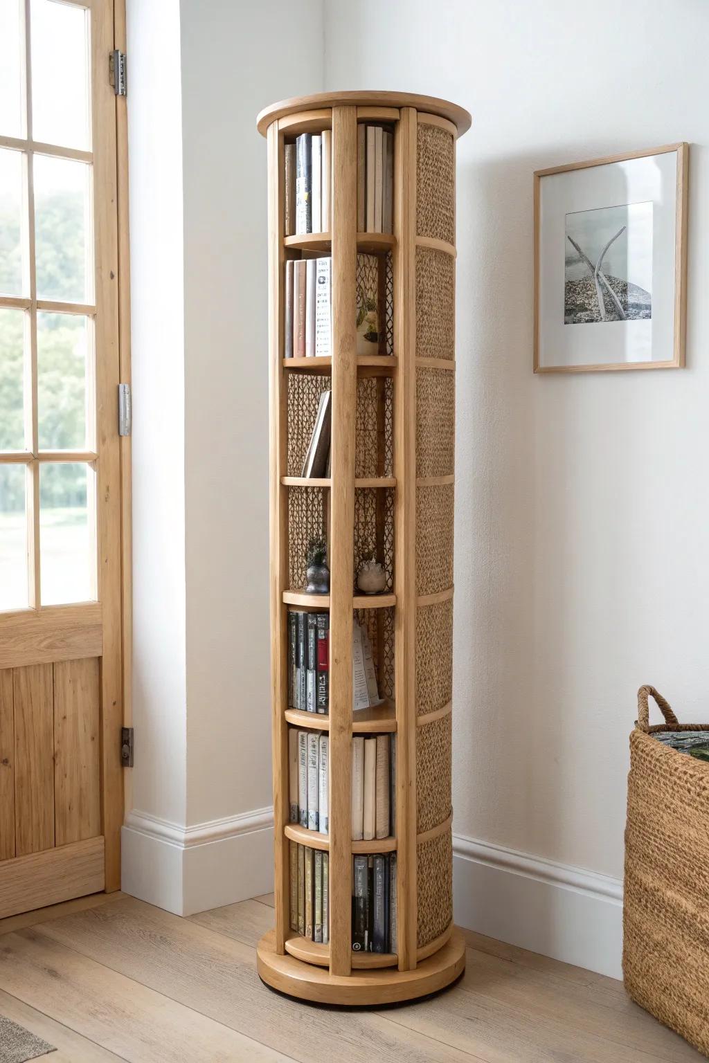 Spin, browse, and store dozens of DVDs in one slim footprint—perfect for tiny spaces.