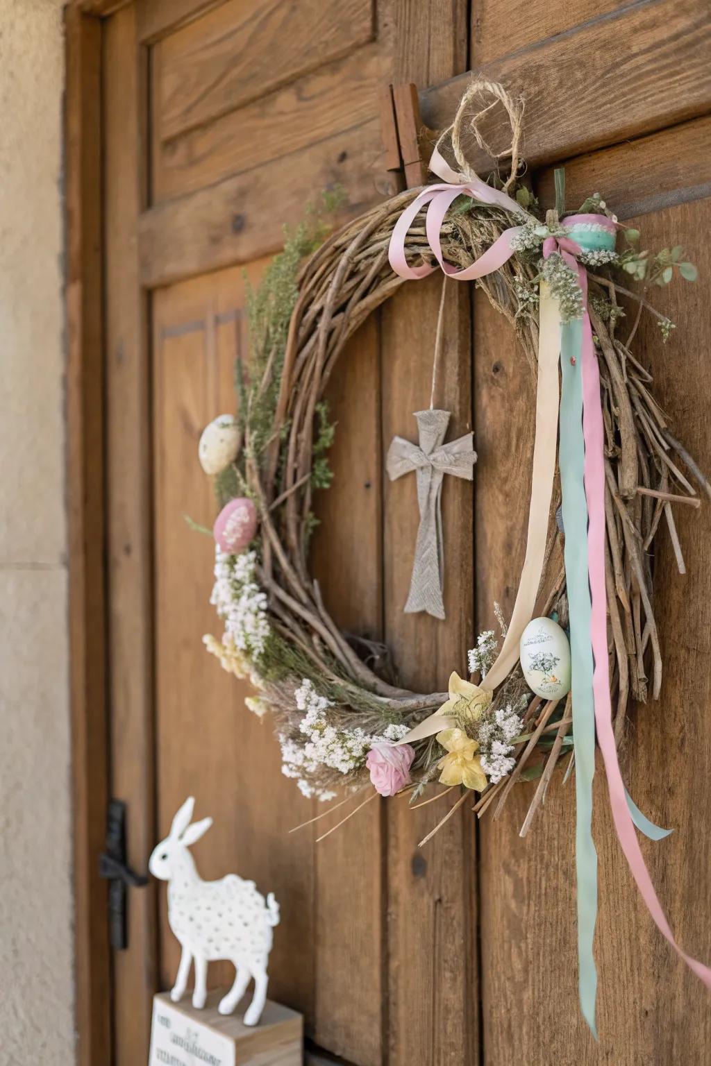 Celebrate the story of Easter with a minimalist wreath that speaks to the heart.