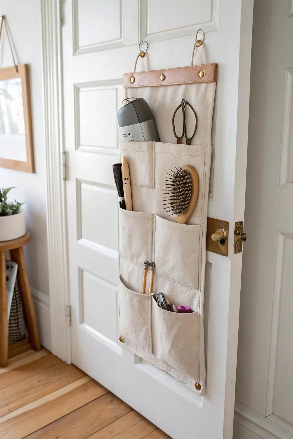 Turn your closet door into a beauty station with a chic over-the-door organizer.