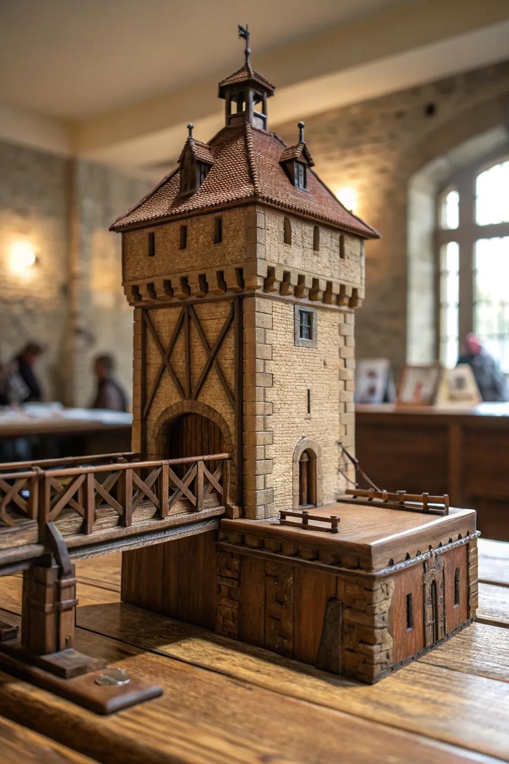 Step into the past with this exquisitely crafted gatehouse, the perfect centerpiece for your medieval castle project.