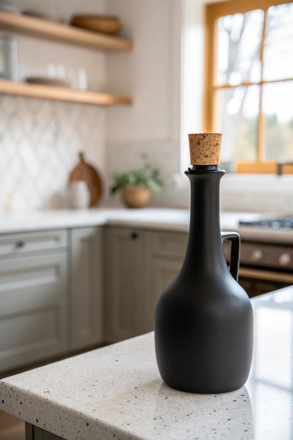 One beautiful essential is all you need—clear counters instantly calm a small kitchen.