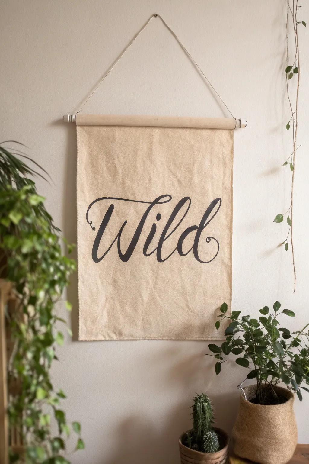 Embrace your free spirit with the elegant simplicity of 'Wild'.