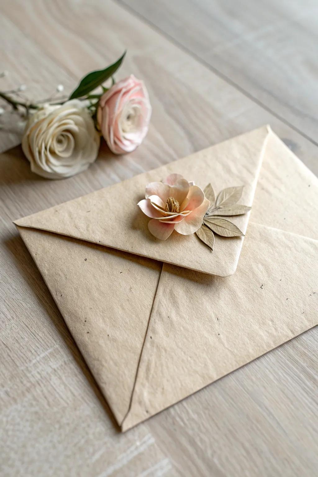 Elevate your correspondence with a touch of handmade elegance: the Folded Flower Envelope.