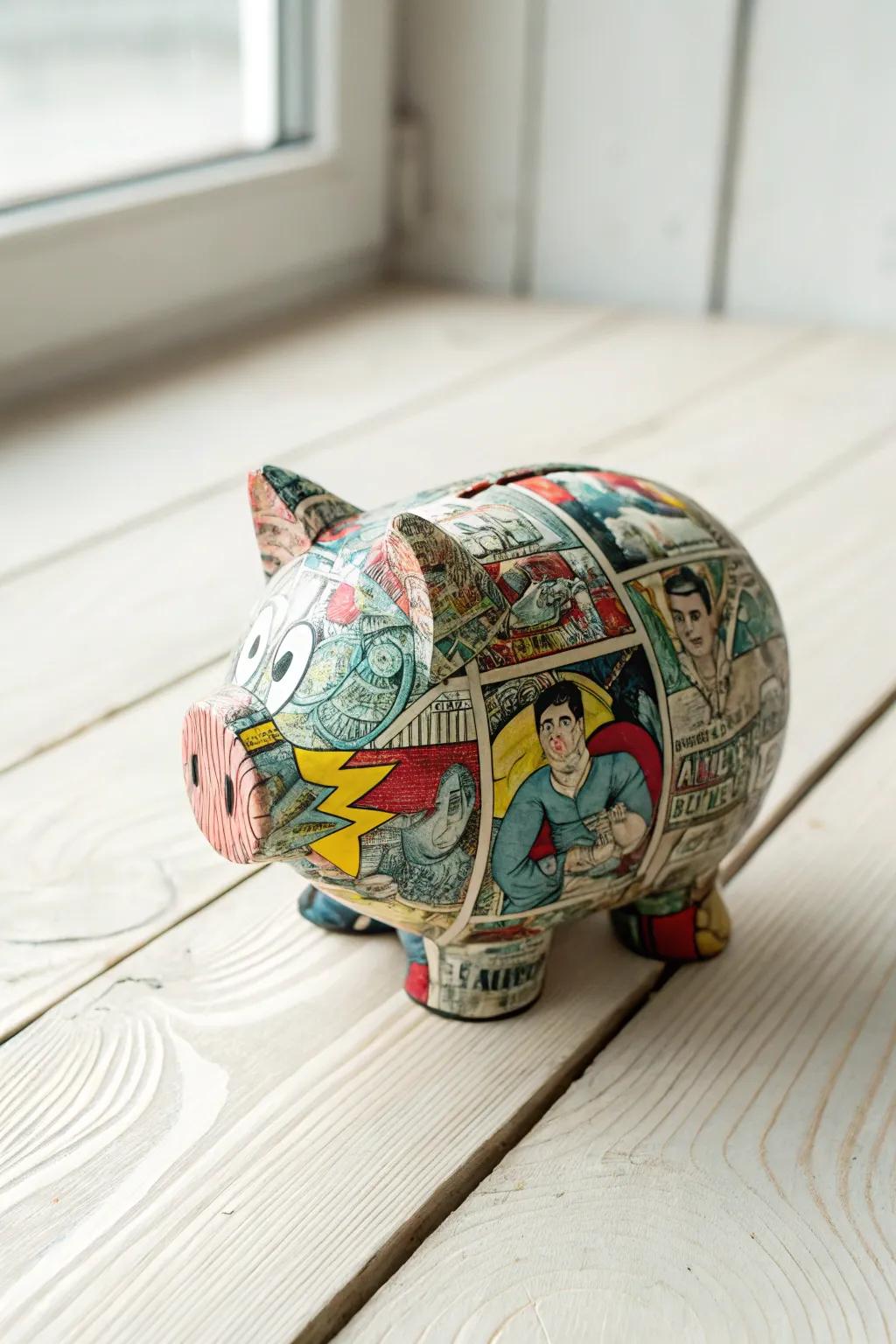 Saving with a splash of nostalgia: Transform your savings spot with a comic book twist!