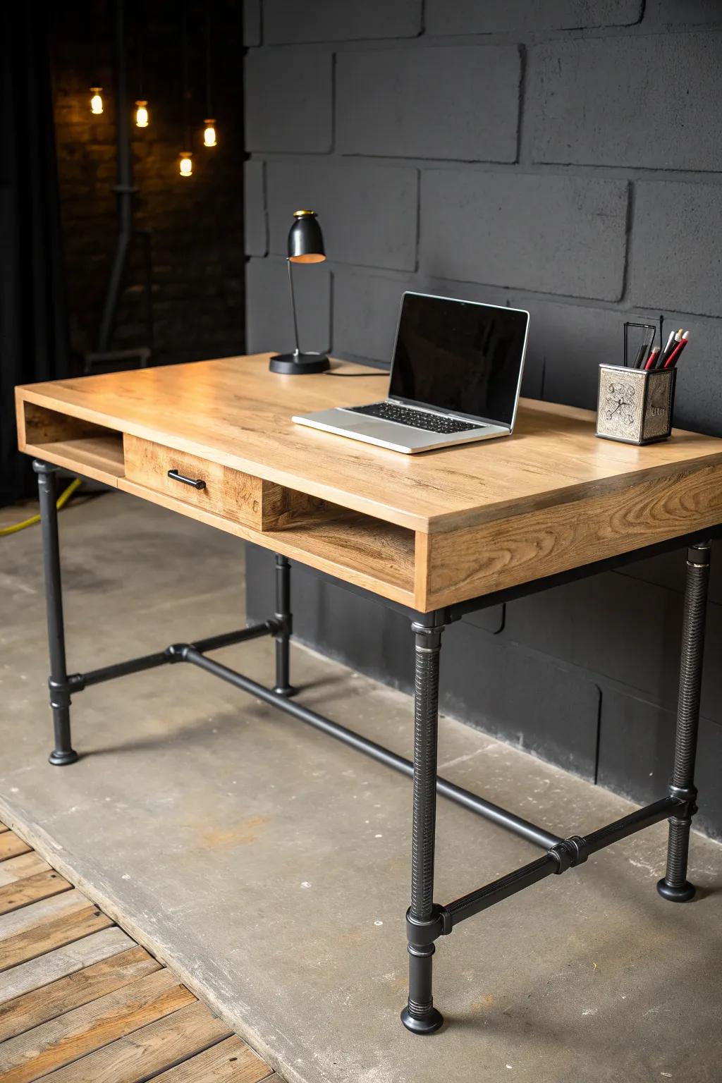 Elevate your workspace with the perfect blend of industrial charm and craftsmanship.