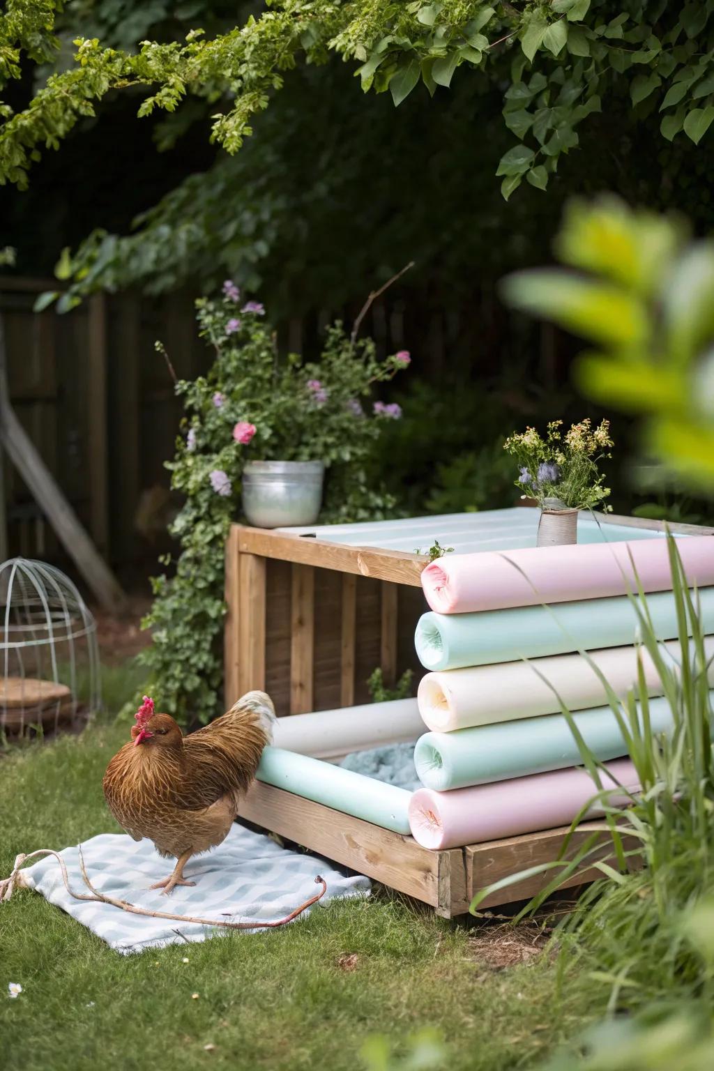 Crafting Comfort: Transforming chicken roosts with a touch of minimalist charm and boho creativity.