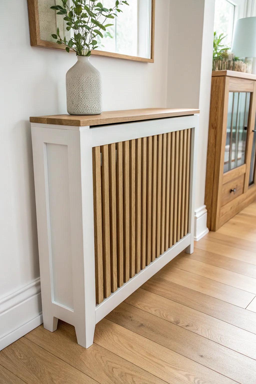A slip-on radiator cover that lifts off in seconds—perfect for rentals and easy deep cleaning.